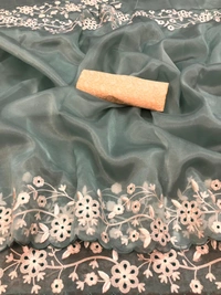 organza embroidery sarees